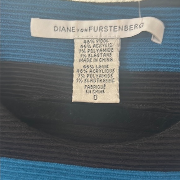 Diane Von Furstenberg Black and Blue Bodycon Mini Dress - Picture 2 of 5